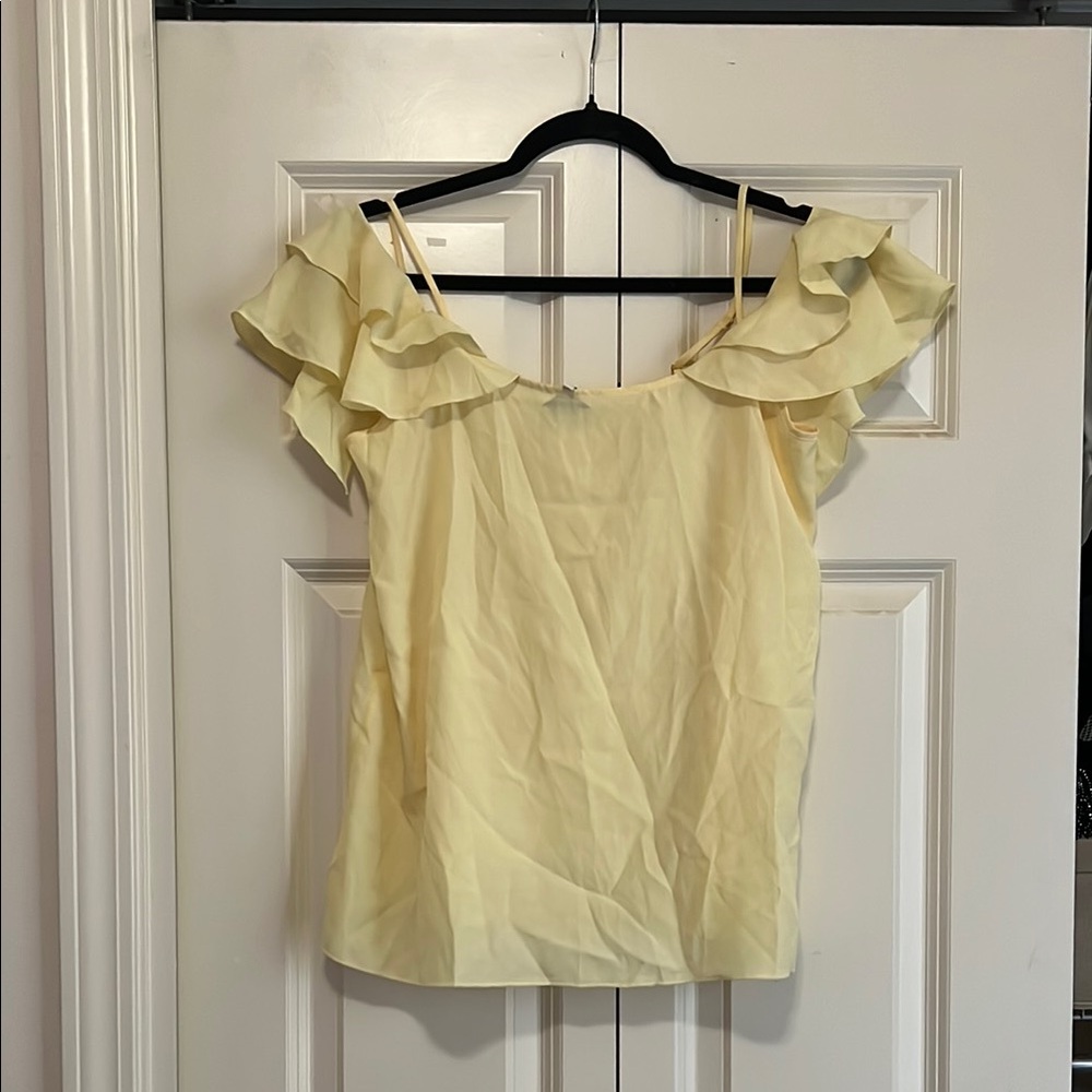 Yellow Ruffled Off-Shoulder Top